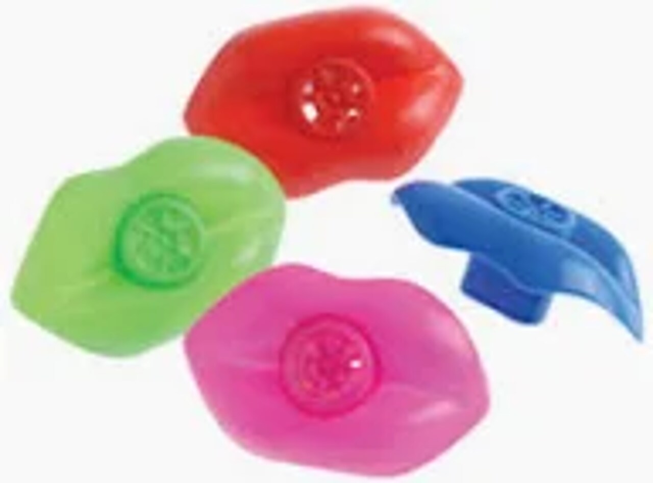 Lip Whistles, 12 Count – Colorful Party Whistles for Classroom Rewards, Music & Celebrations